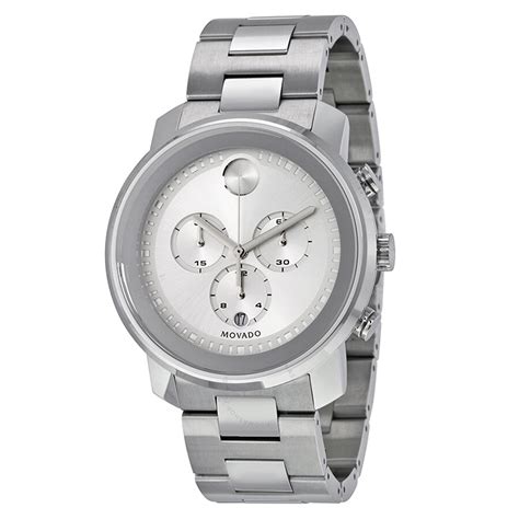 movado bold silver stainless steel men's watch open box|movado bold unisex watch.